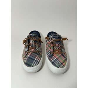 Sperry Womens Crest Vibe Mule Plaid Canvas Slip On Sneakers STS85208 Size 10